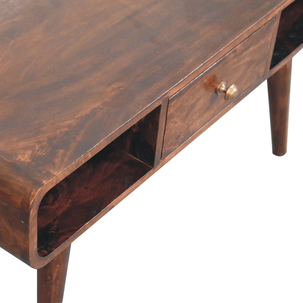 Curved California Walnut Coffee Table - Image 5