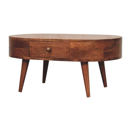Honey Caramel Coffee Table with Drawer