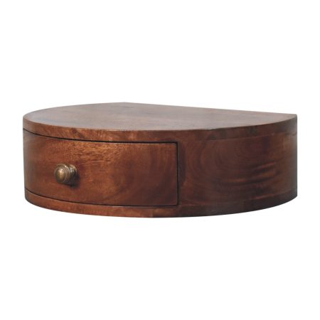 Honey Caramel Wall-Mounted Rounded Bedside