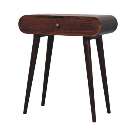 Mini Walnut Dressing Table with Mirror