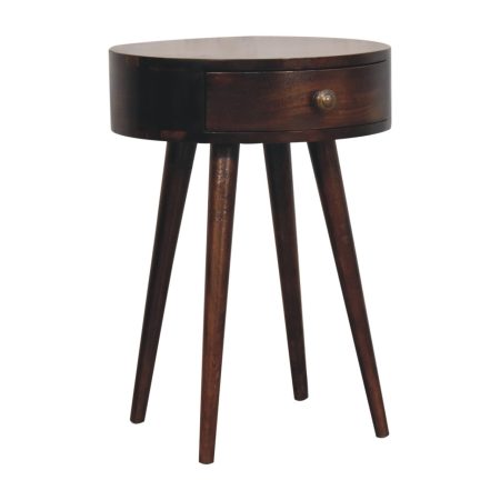 Nordic Walnut Circular Nightstand