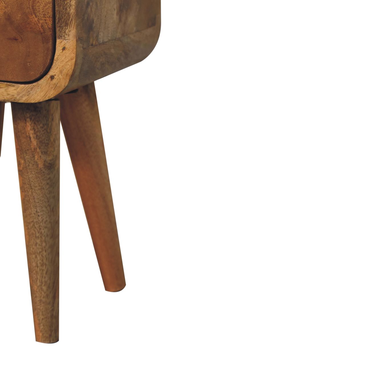 Extra Mini Curved Oak-ish Bedside Table - Image 7
