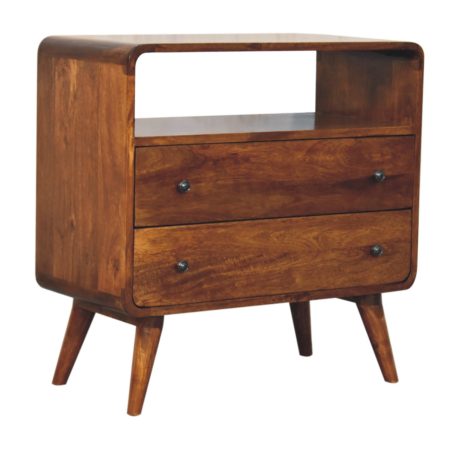 Curved Nordic Charm Chest with Shelf