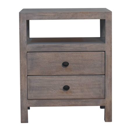 Acid Wash Two-Drawer Open Bedside