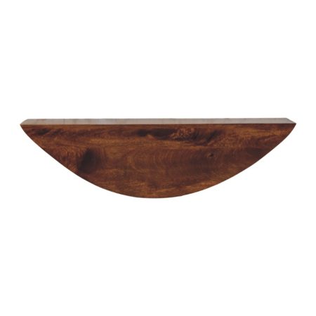 Crescent Chestnut Floating Wall Shelf