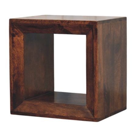 Solis Walnut Open Cube Side Table