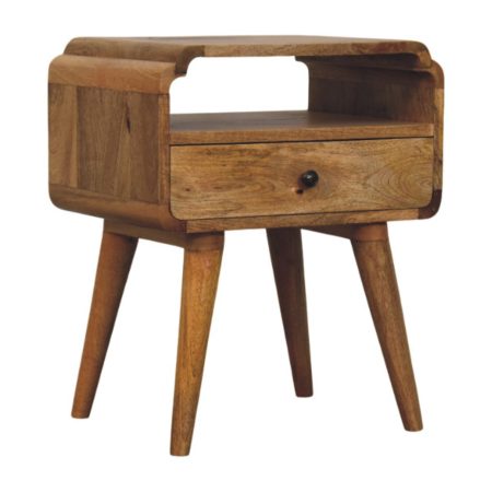 Newton Oak-ish Nightstand with Shelf