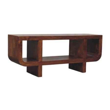 Orion Curved Chestnut Open Media Unit