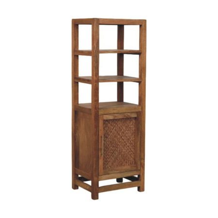 Golden Teak Open Shelf Cabinet