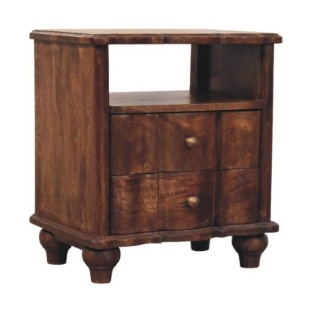 Roasted Almond 2-Drawer Bedside Table