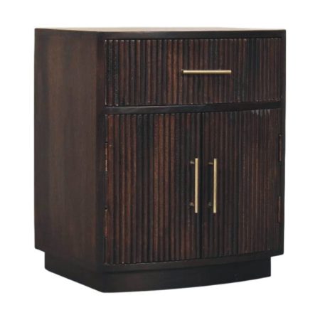 Milan Velvet Mocha Bedside Cabinet