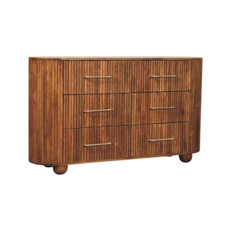Ridgefront Amber Oak Six-Drawer Chest