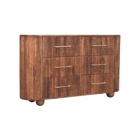 Ridgefront Roasted Almond Six-Drawer Chest