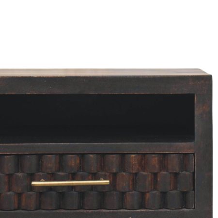 Arno Velvet Mocha Wall-Mounted Nightstand