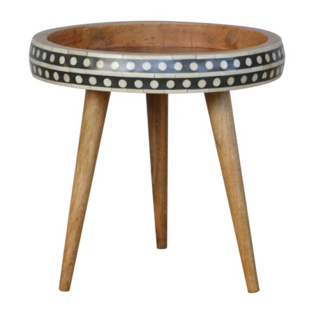 Tripod Accent Table with Bone Inlay Detail