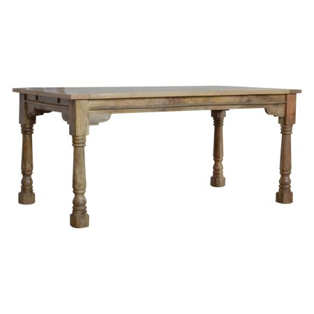 Solid Oak-Finish Mango Wood Dining Table