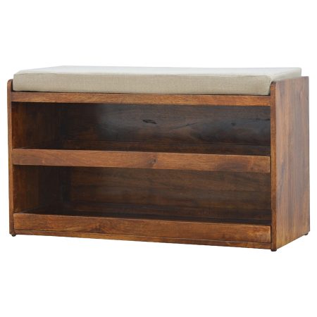Solid Wood Bench with Storage
