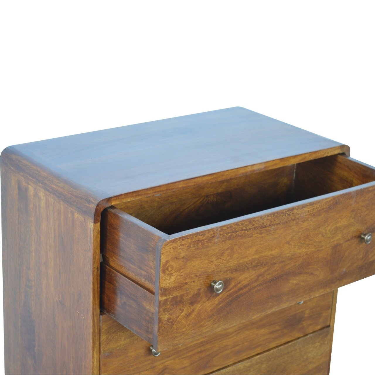 Curved Chestnut Chest of Drawers - Image 4