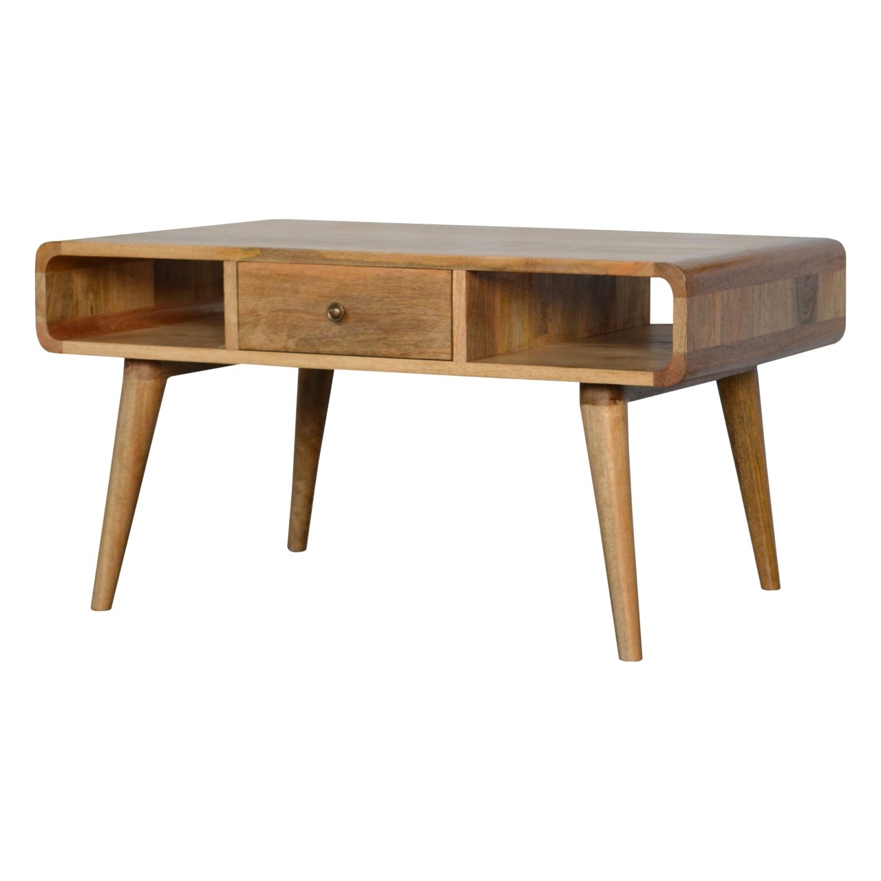 Dual-Drawer Centerpiece Table with Rounded Corners