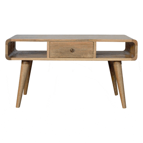 Dual-Drawer Centerpiece Table with Rounded Corners - Image 8