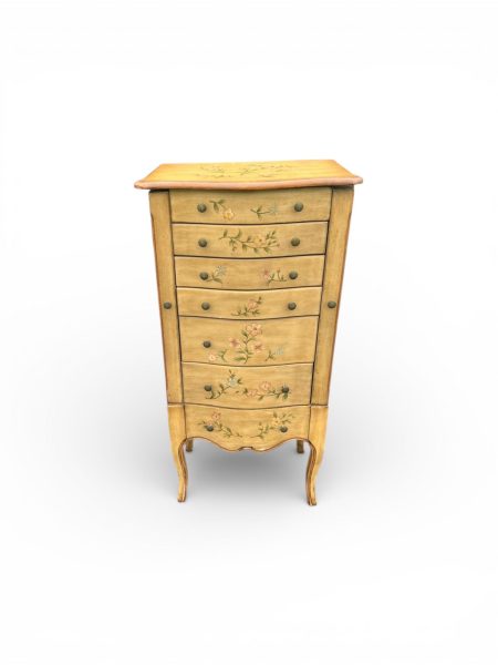 Hand-Painted French Country Style Vintage Jewelry Cabinet