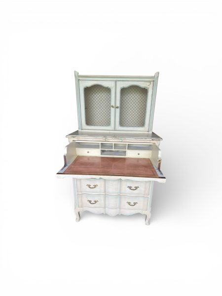 Vintage French Provincial Painted Secretary Desk
