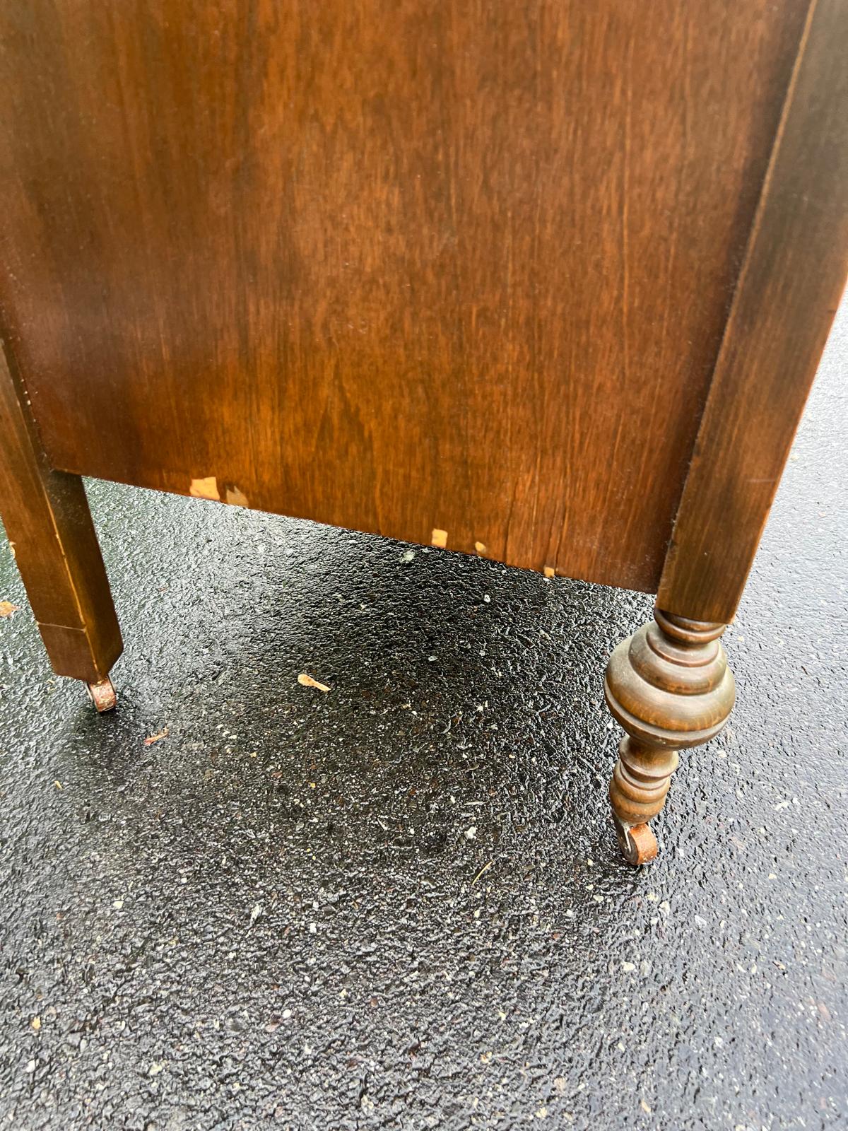 Antique Victorian Walnut Dresser with Carved Details & Mirror - Image 8