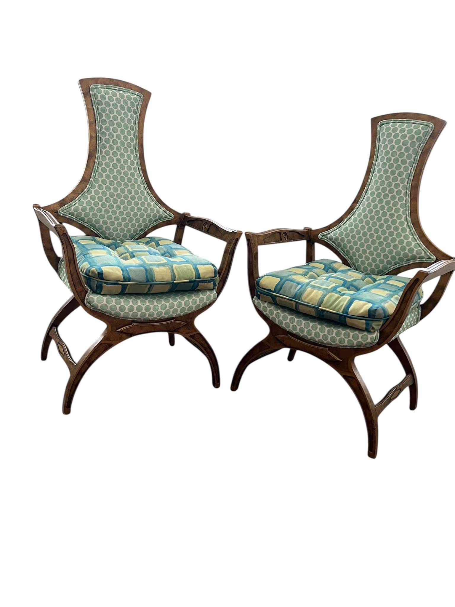1960’s-1970’s Hollywood Regency Klismos Style Upholstered Chairs” - Image 4
