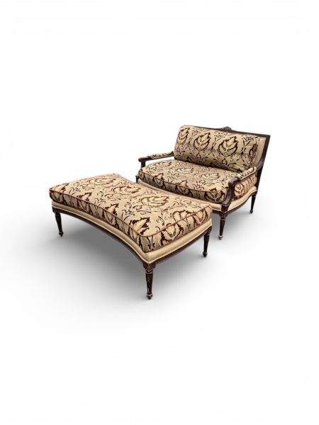 French Louis XVI Settee with Matching Ottoman