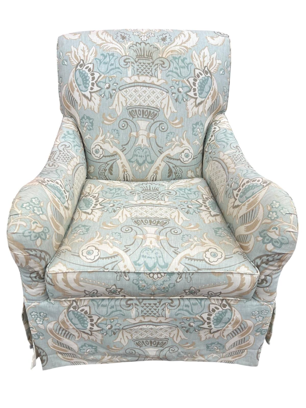 Swivel Rocker club chair in coastal, soft color palette - Image 2
