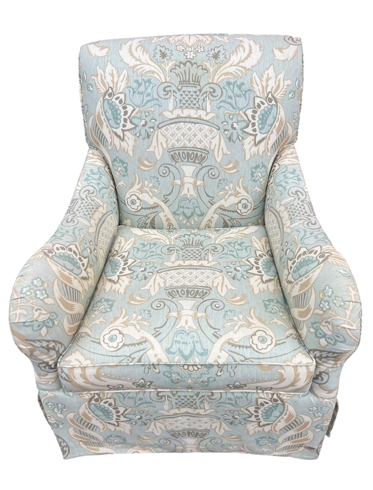 Swivel Rocker club chair in coastal, soft color palette - Image 3