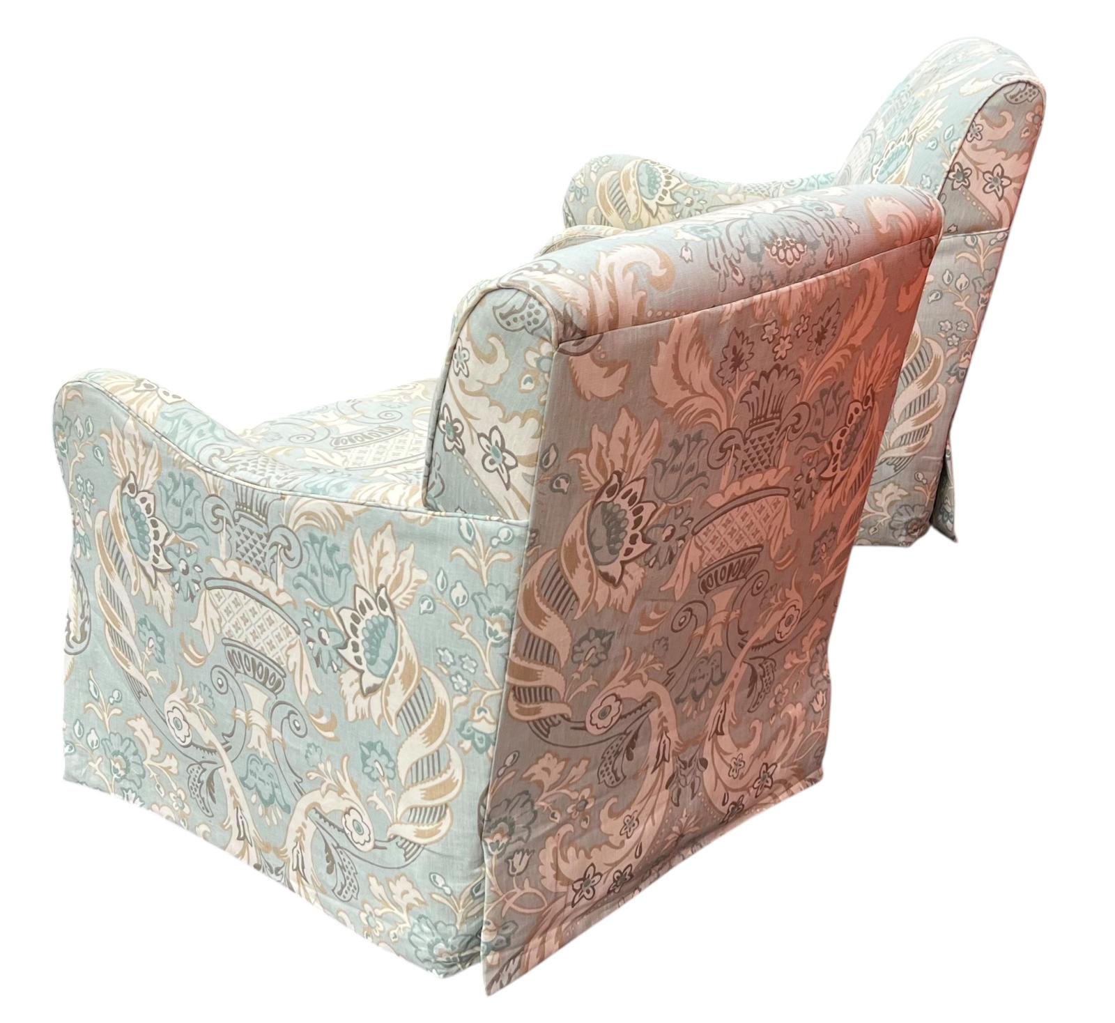 Swivel Rocker club chair in coastal, soft color palette - Image 6