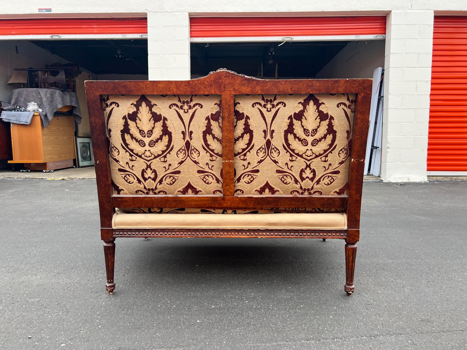 French Louis XVI Settee with Matching Ottoman - Image 7