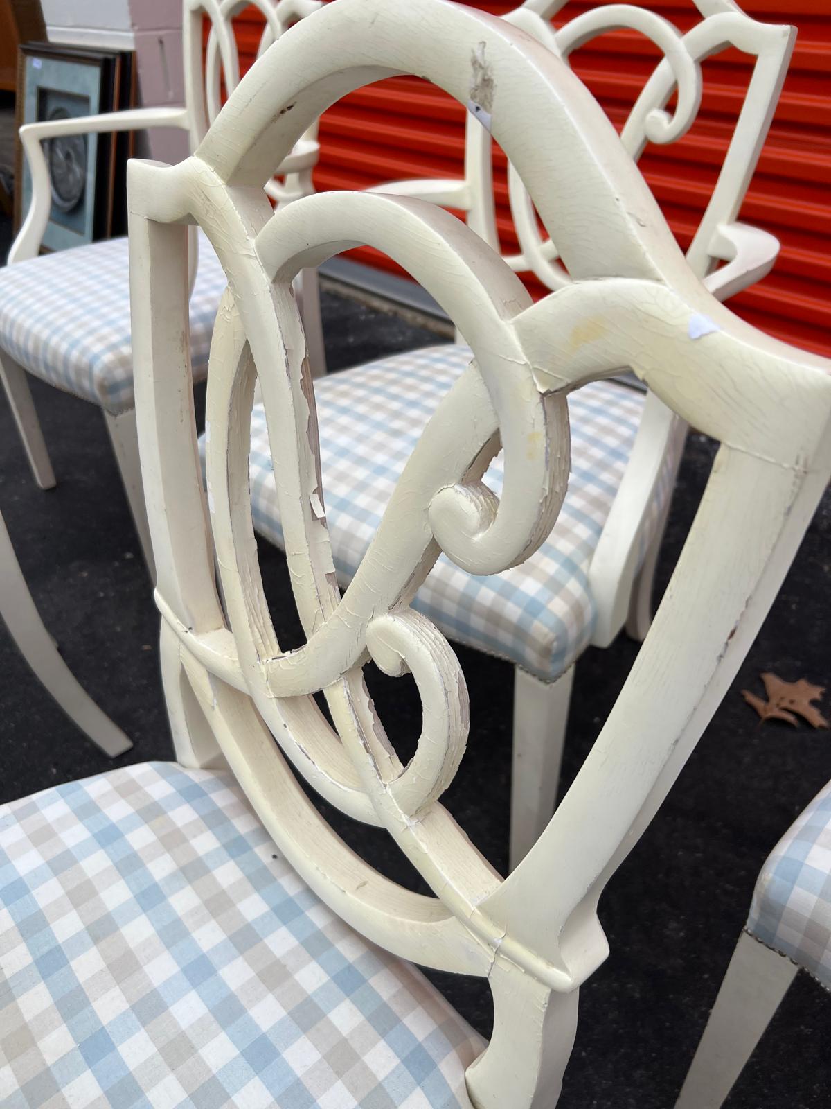 Set of 6 Vintage Custom Upholstered Dining Chairs - Image 9