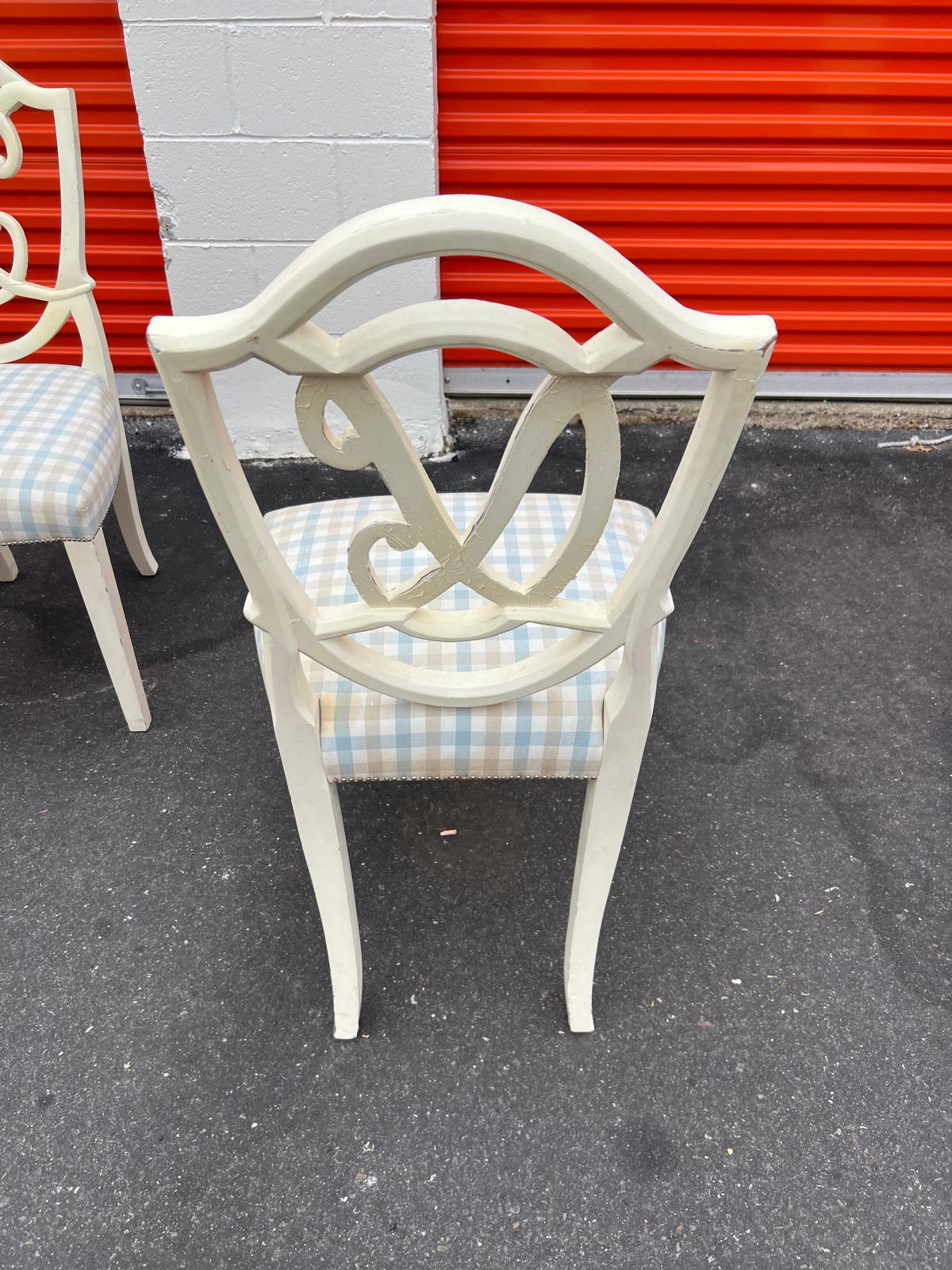 Set of 6 Vintage Custom Upholstered Dining Chairs - Image 7