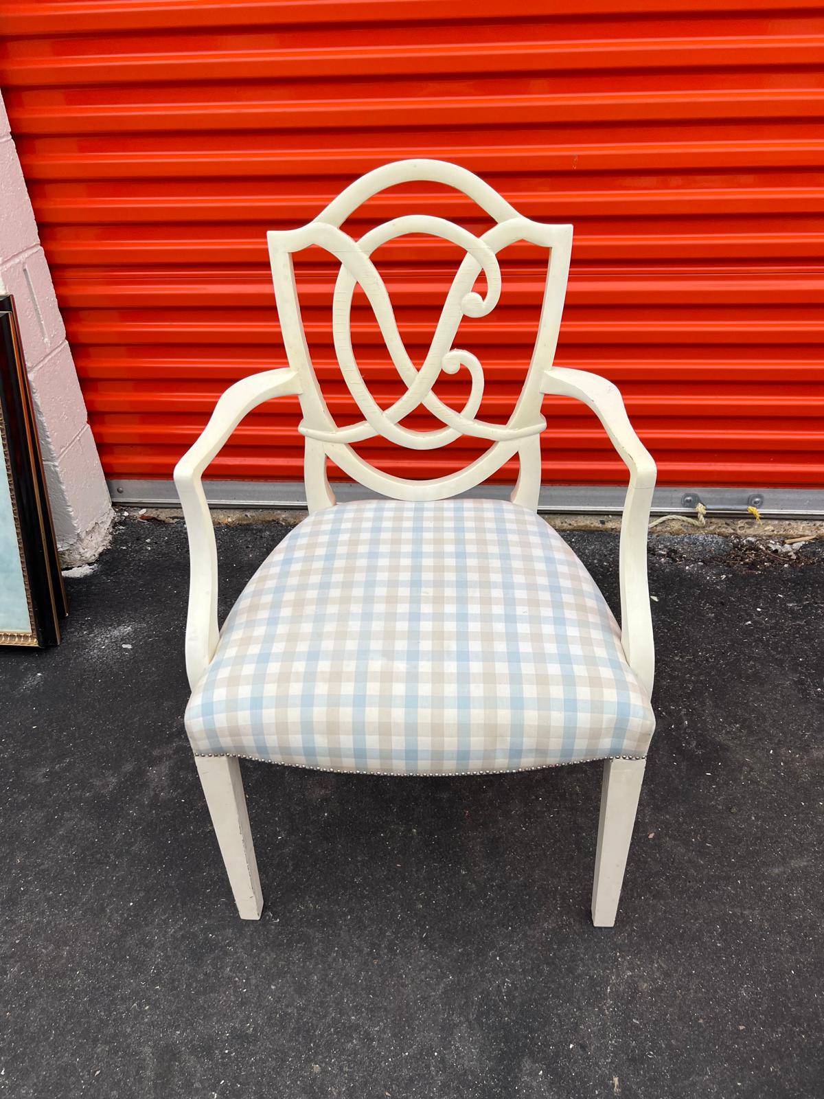 Set of 6 Vintage Custom Upholstered Dining Chairs - Image 6