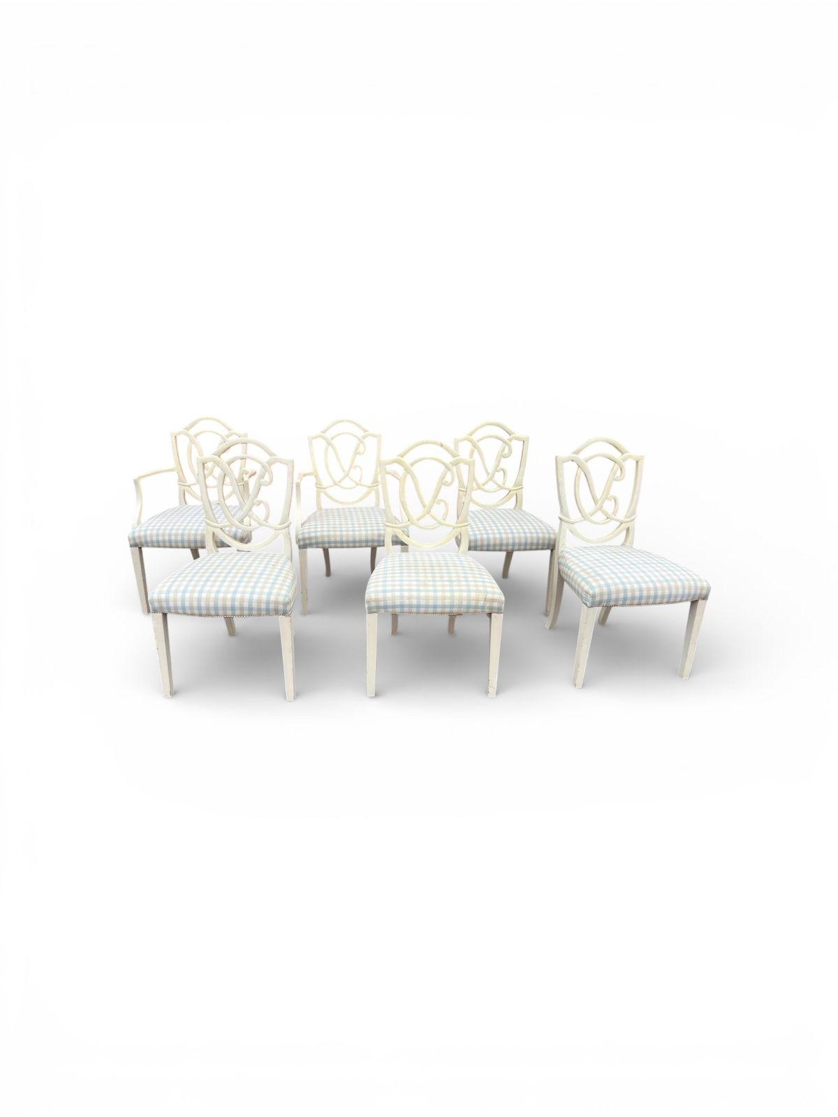 Set of 6 Vintage Custom Upholstered Dining Chairs
