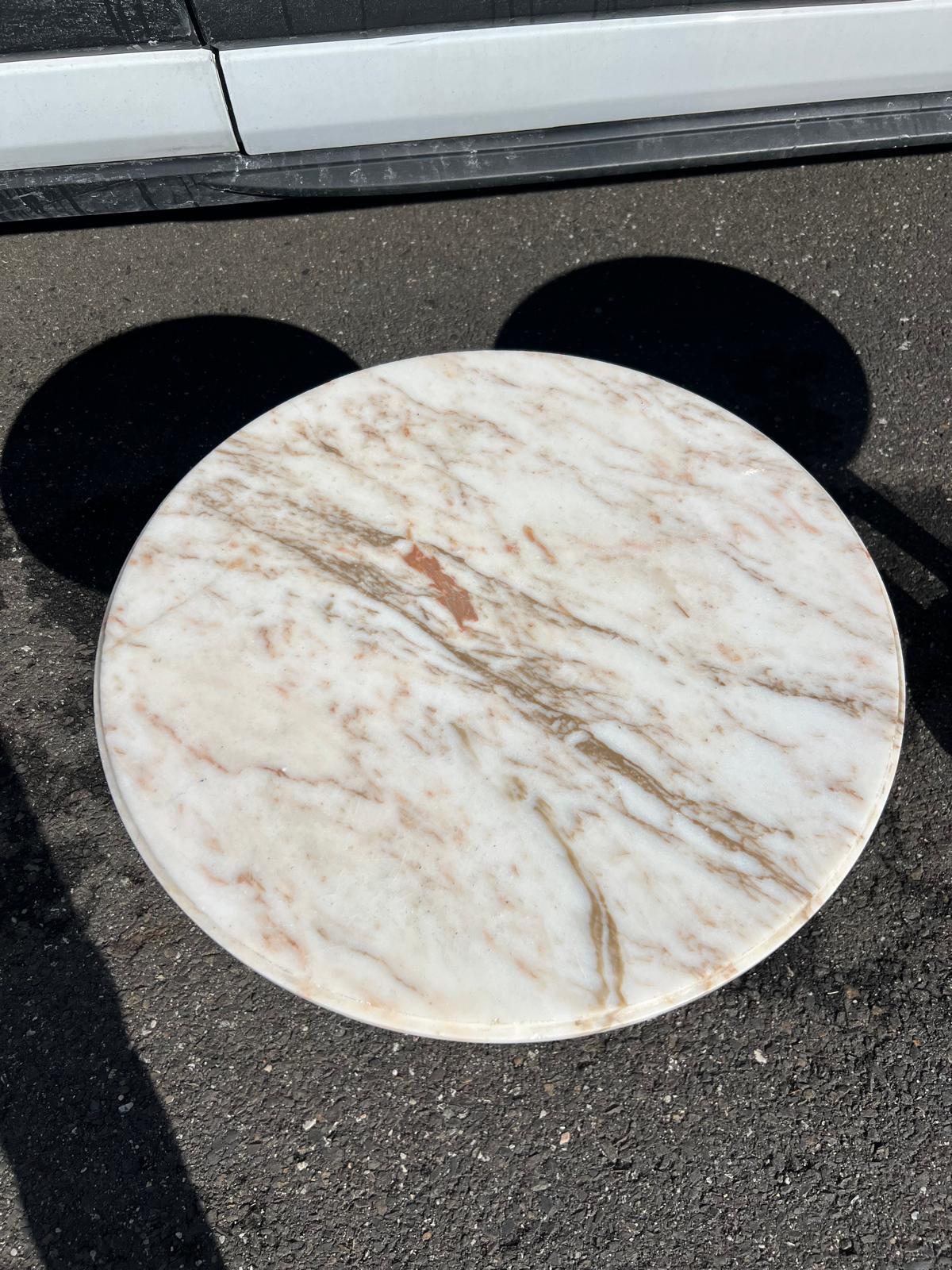 Pair of Vintage Art Deco Marble-Top Pedestal Side Tables - Image 5