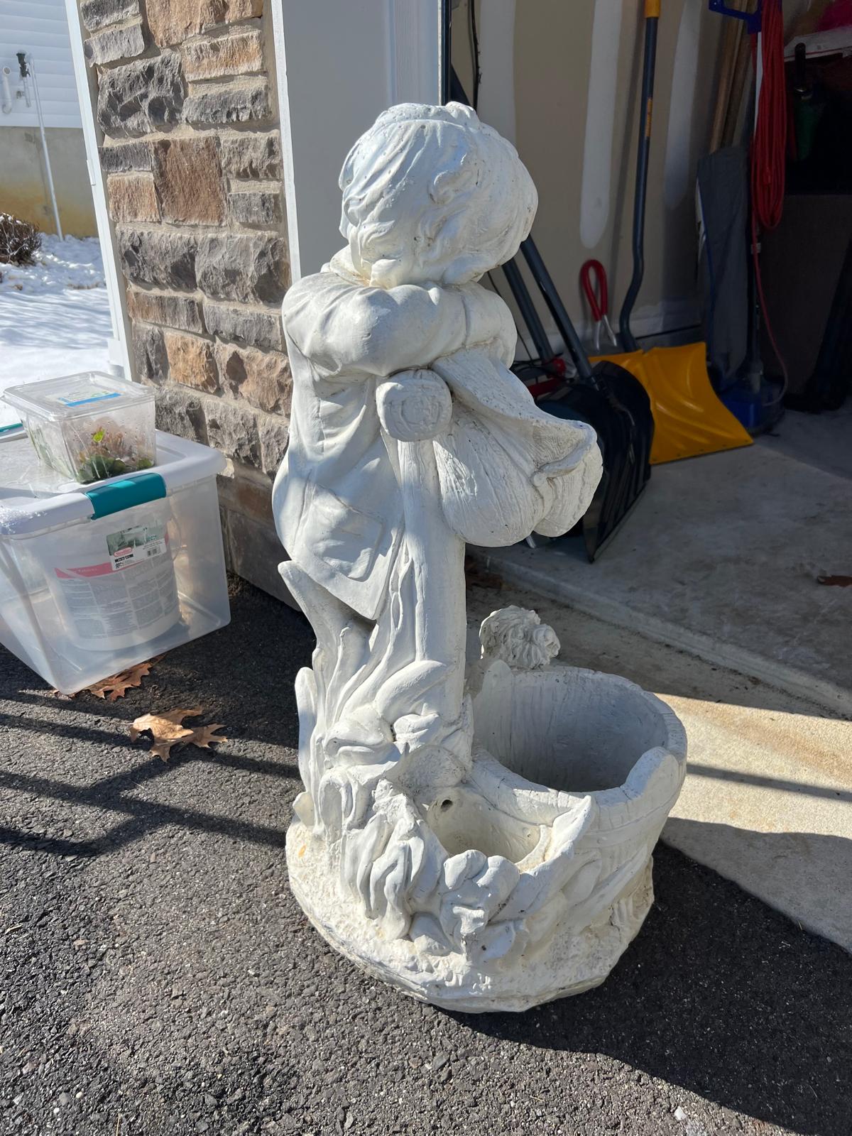Vintage Garden Statue Planter/Fountain Figure - Image 6