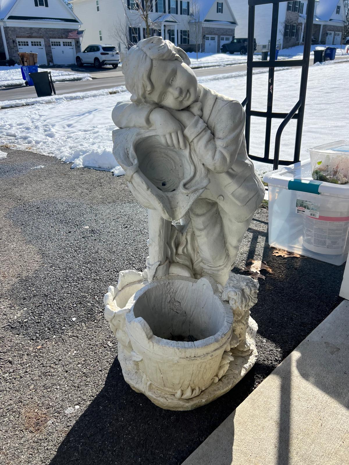 Vintage Garden Statue Planter/Fountain Figure - Image 7