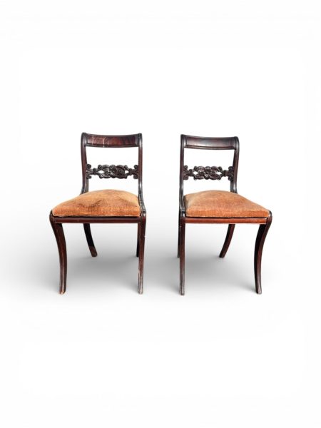 Pair of Antique 19th Century Carved Wood Accent Chairs