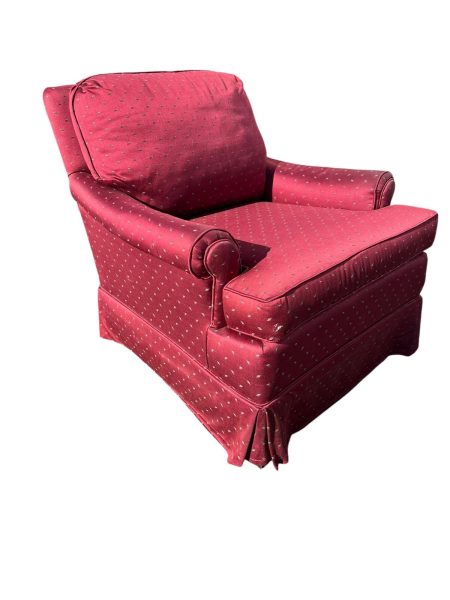 Classic Rolled-Arm Upholstered Lounge Chair