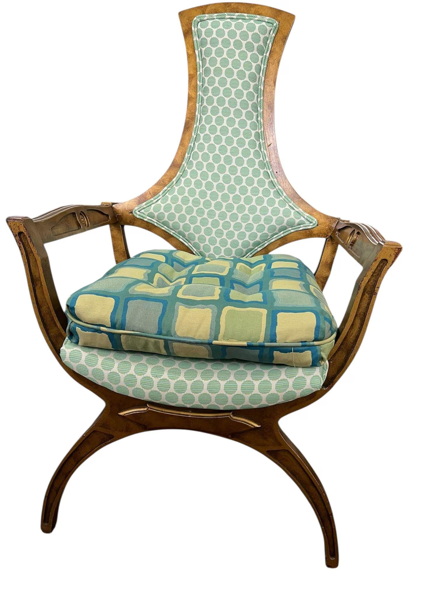 1960’s-1970’s Hollywood Regency Klismos Style Upholstered Chairs” - Image 5