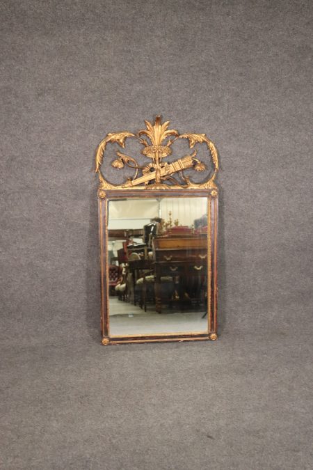 Fine Quality Antique Quiver of Arrows French Harvest Gilded Mahogany Mirror