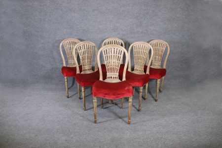Set of 6 Original Maison Jansen Balloon Dining Chairs With Original Finish