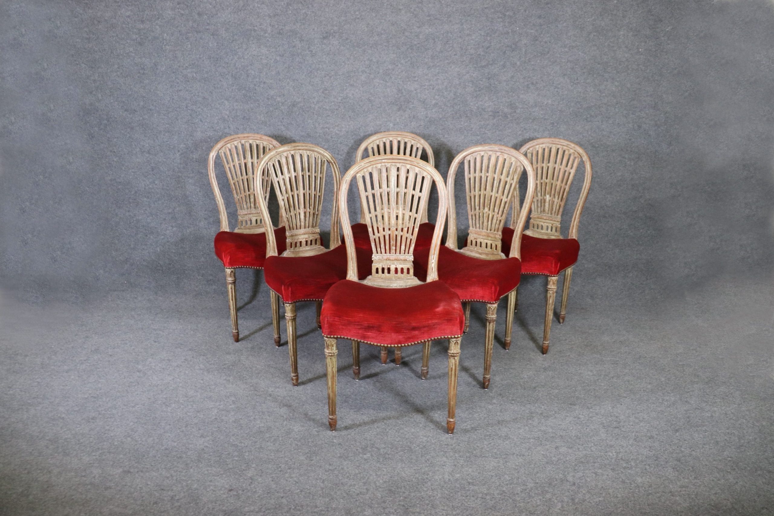 Set of 6 Original Maison Jansen Balloon Dining Chairs With Original Finish
