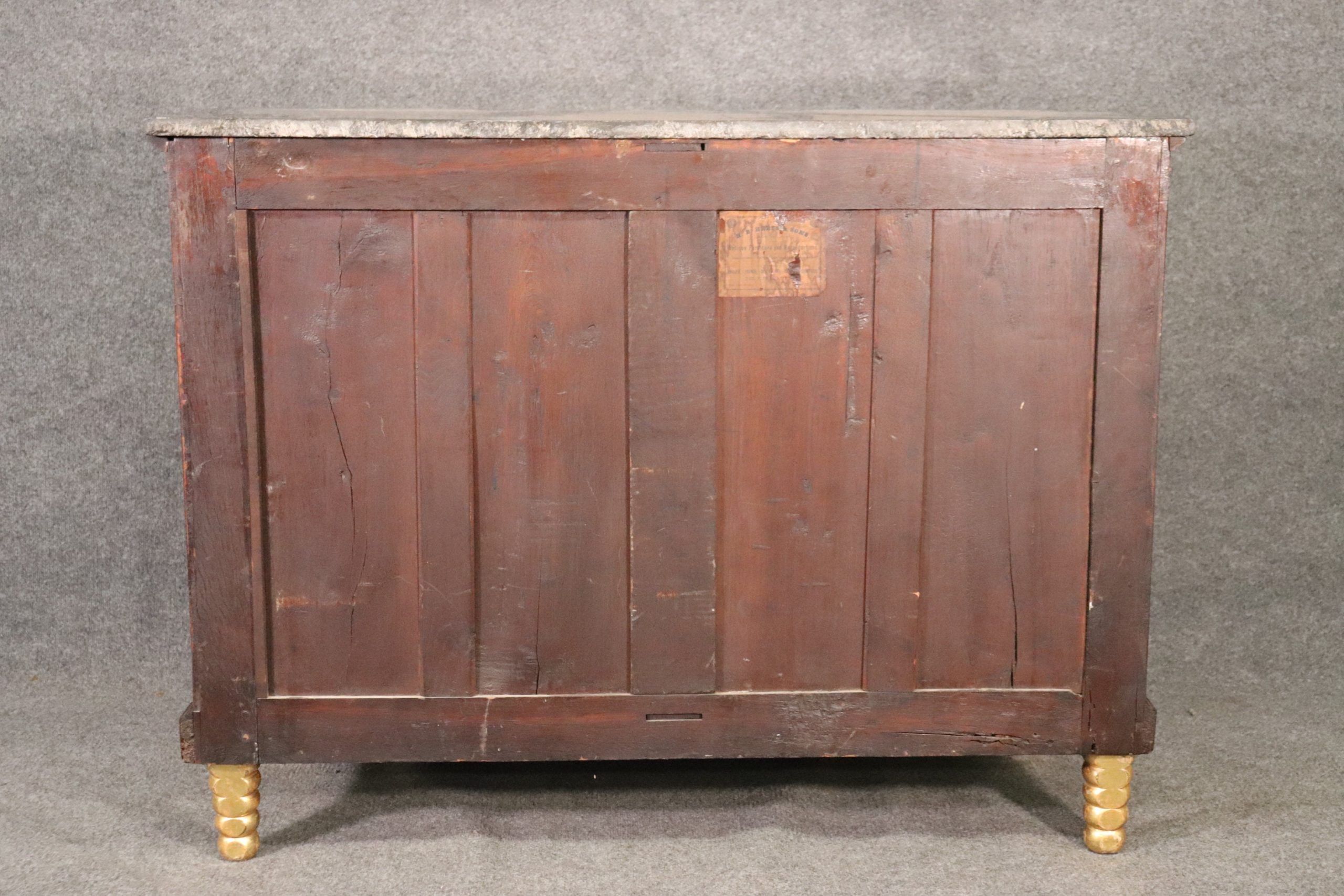 19th Century French Empire Marble Top Dresser, Chest of Drawers - Image 4
