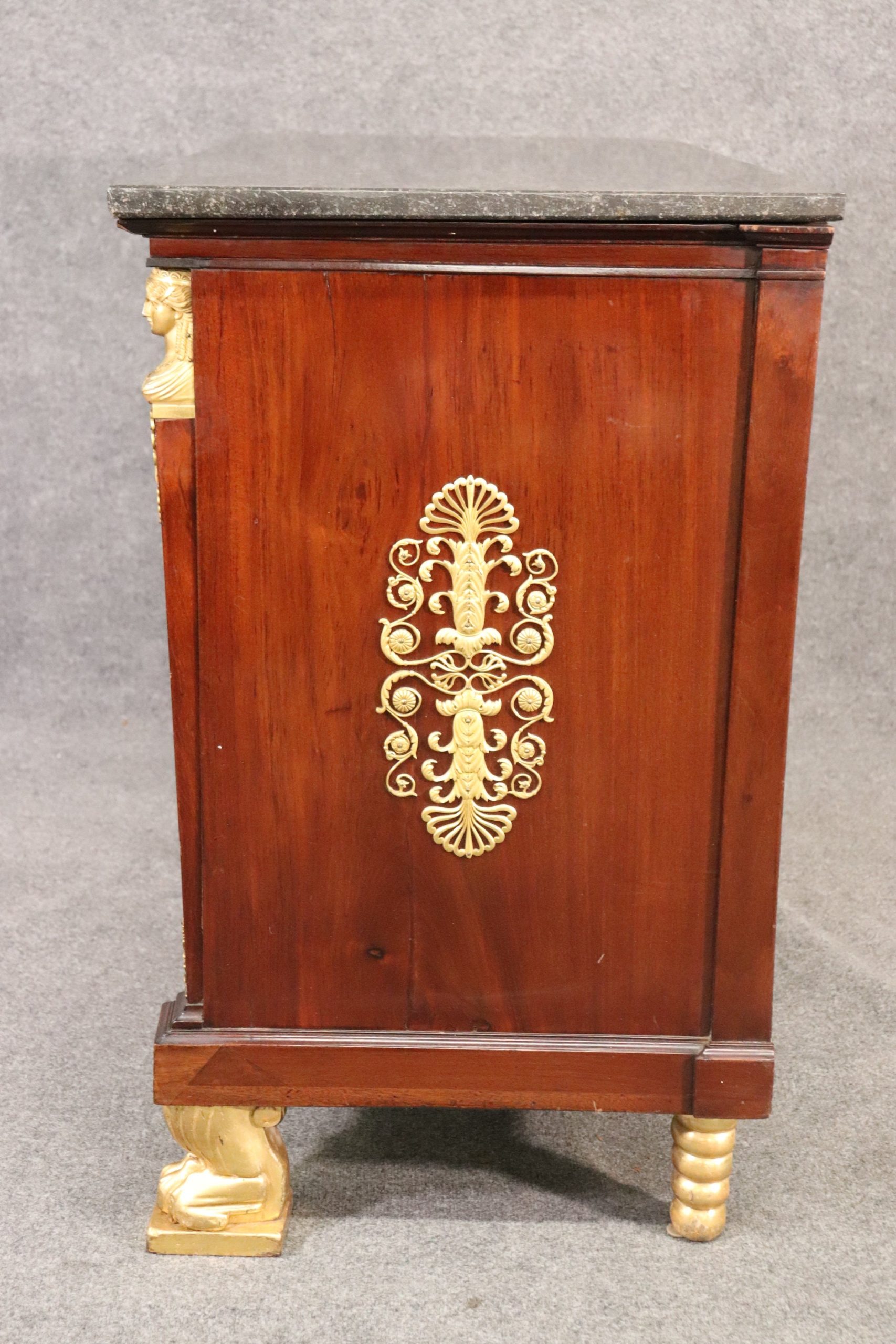 19th Century French Empire Marble Top Dresser, Chest of Drawers - Image 3