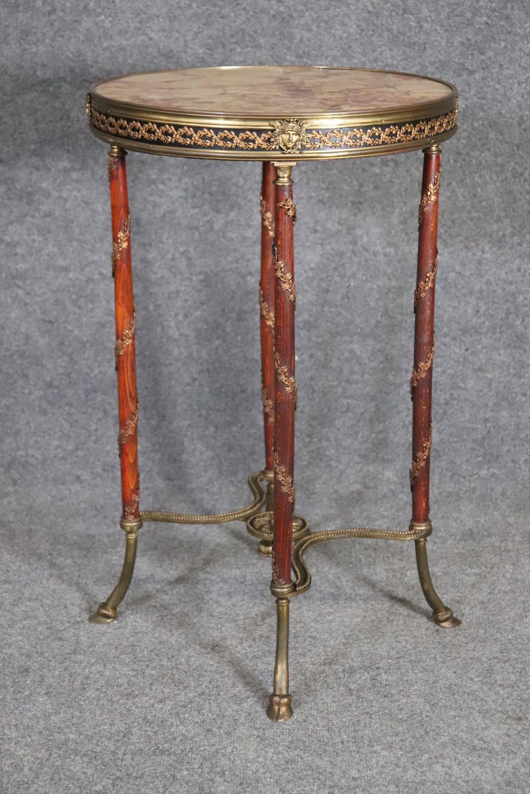 French Louis XV Style Marble Top End Table, Accent Table - Image 2