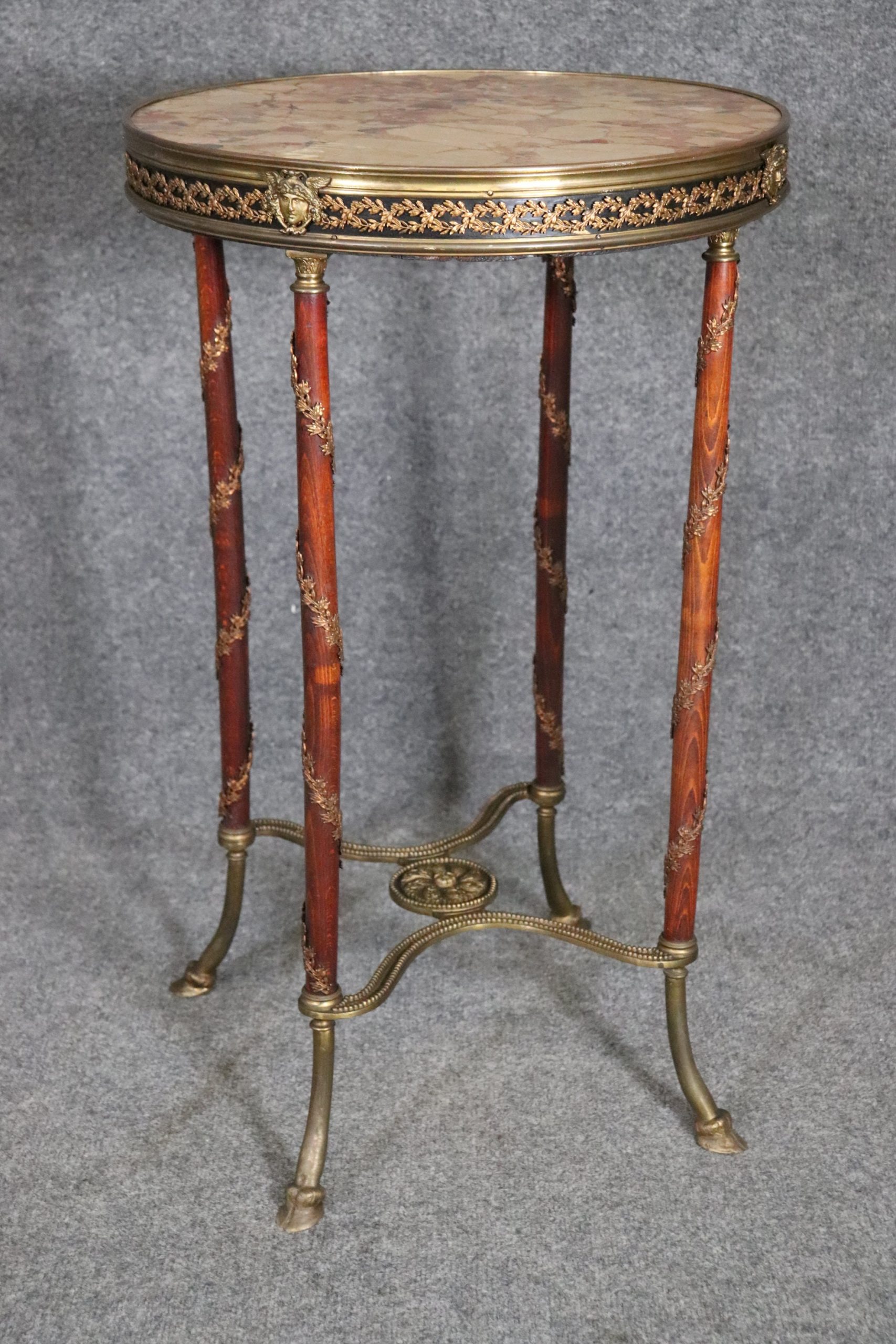 French Louis XV Style Marble Top End Table, Accent Table - Image 4